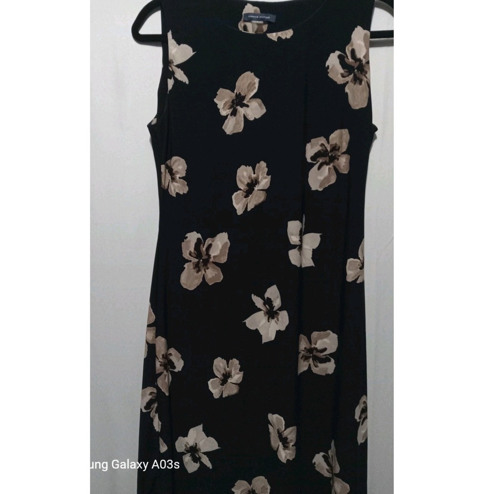 Tommy Hilfiger Navy Blue Floral Sleeveless Sheath Dress Size 6